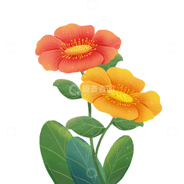 源文件下载【趣麦麦图】-手绘鲜花绿植装饰插画元素