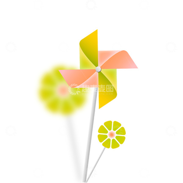 源文件下载【趣麦麦图】简约矢量渐变可爱玩具风车