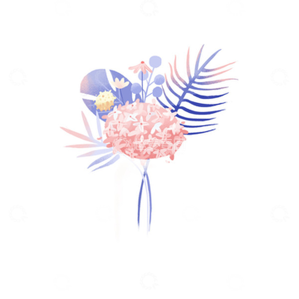 源文件下载【趣麦麦图】小清新粉色花组合