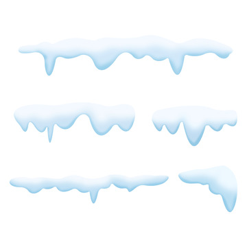 白色手绘冬天积雪