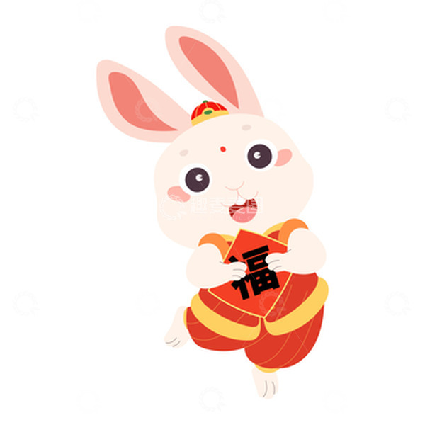 源文件下载【趣麦麦图】兔年元旦新年春节兔子插画