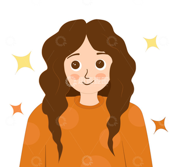 源文件下载【趣麦麦图】可爱女生 上半身 头像