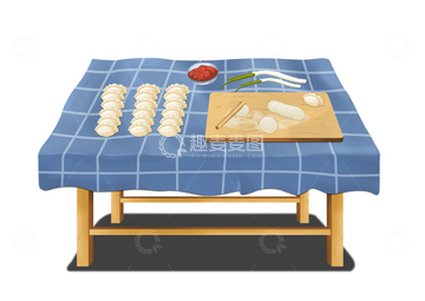 源文件下载【趣麦麦图】手绘冬至包饺子