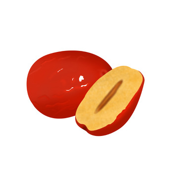 手绘红枣大枣腊八节元素