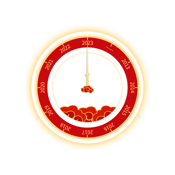 金色红色喜庆时钟