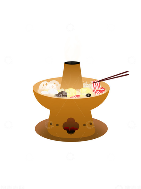 源文件下载【趣麦麦图】火锅冬季红铜火锅冬至羊肉火锅