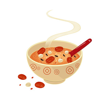 手绘红枣腊八粥