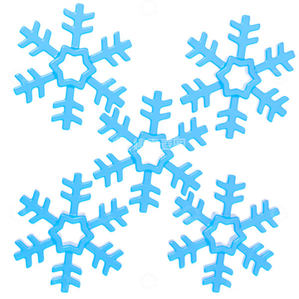 源文件下载【趣麦麦图】蓝色冬天雪花圣诞精品3D元素图标