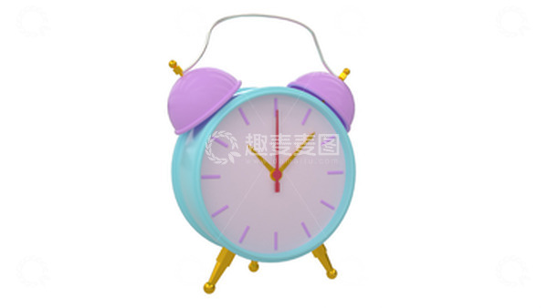 源文件下载【趣麦麦图】卡通闹钟摆件