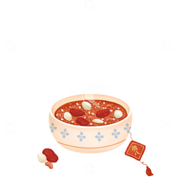 源文件下载【趣麦麦图】腊八节手绘红枣腊八粥