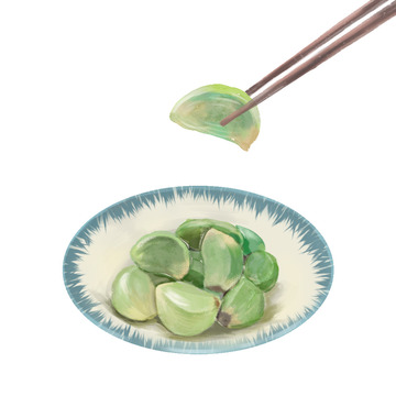 小蝶腊八蒜腊八节吃腊八蒜手绘图