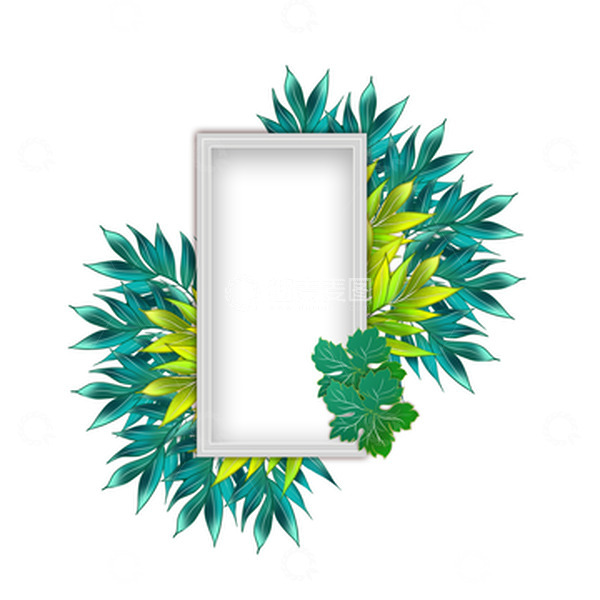 源文件下载【趣麦麦图】手绘竹叶清新文字框海报主题文字框