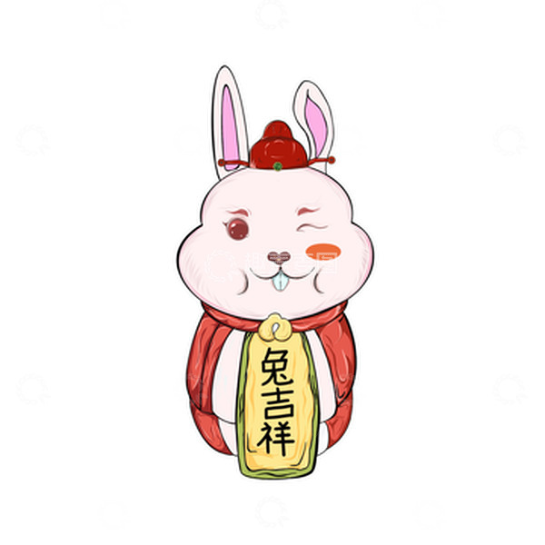 源文件下载【趣麦麦图】-新年兔子元旦插画免抠元素国潮