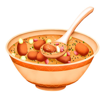 手绘五谷杂粮粥腊八粥