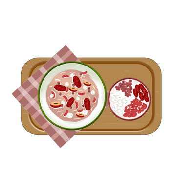 腊八粥腊八节红枣红豆花生手绘元素