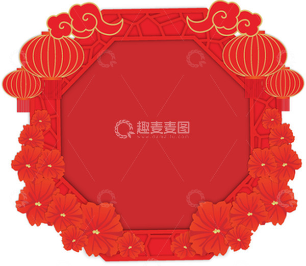 源文件下载【趣麦麦图】红色节日元素