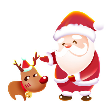 圣诞老人与他的小麋鹿