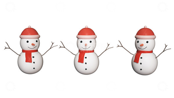 源文件下载【趣麦麦图】白色小清新风格冬天雪人可爱3D