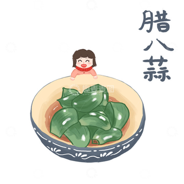 源文件下载【趣麦麦图】绿色手绘腊八蒜元素图