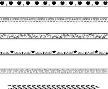 黑色框素材心型祥云欧式云纹花纹矢量