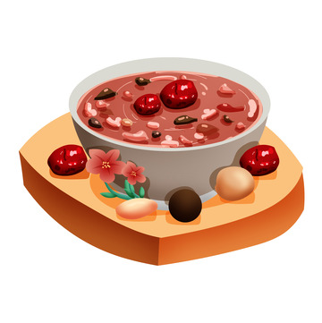 矢量手绘腊八节腊八粥装饰元素