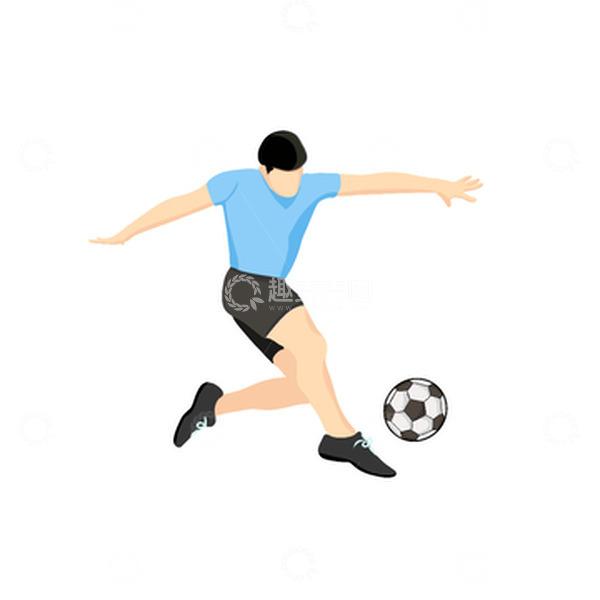 源文件下载【趣麦麦图】踢足球扁平运动动态踢球元素