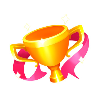 年终年会卡通金色荣誉奖杯