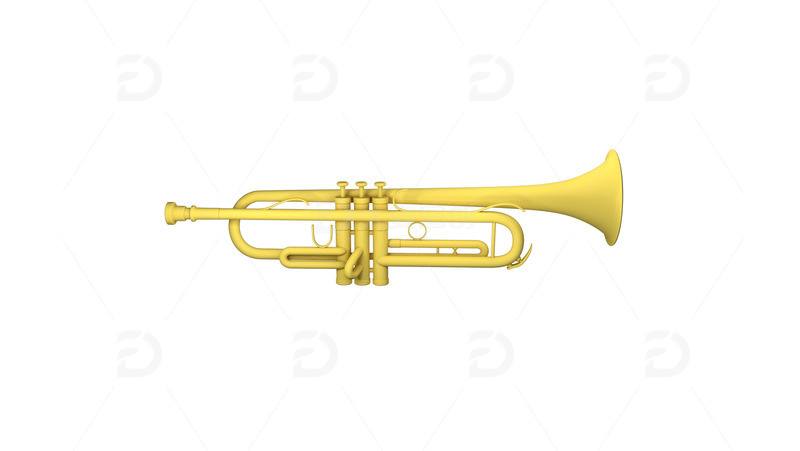 源文件下载【趣麦麦图】-C4D乐器小号模型