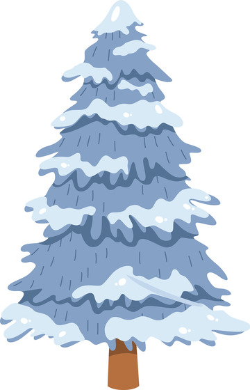 矢量蓝色冬天圣诞树