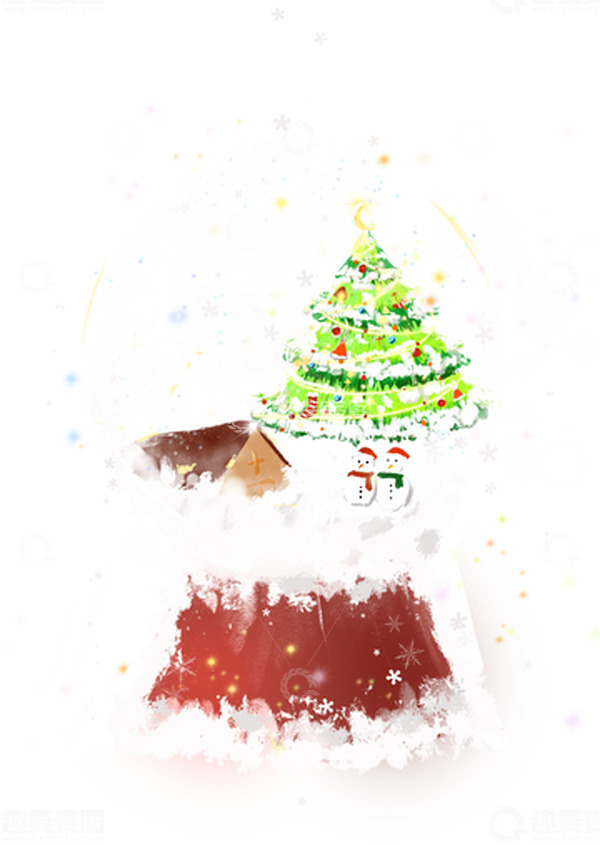 源文件下载【趣麦麦图】彩色梦幻冬日圣诞节手绘图