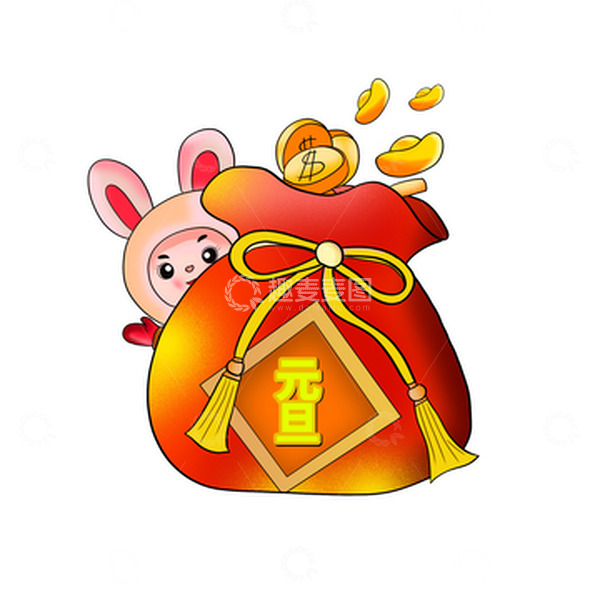 源文件下载【趣麦麦图】手绘元旦红包插画新年素材春节红包