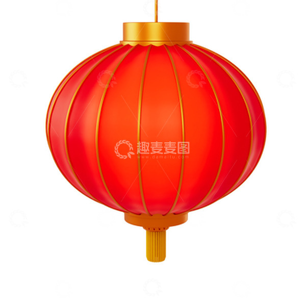 源文件下载【趣麦麦图】3D立体红色喜庆新年灯笼