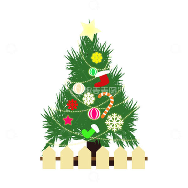 源文件下载【趣麦麦图】绿色圣诞节树