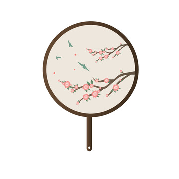 古典卡通手绘团扇