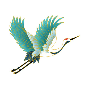 中国风仙鹤丹顶鹤国潮神话手绘