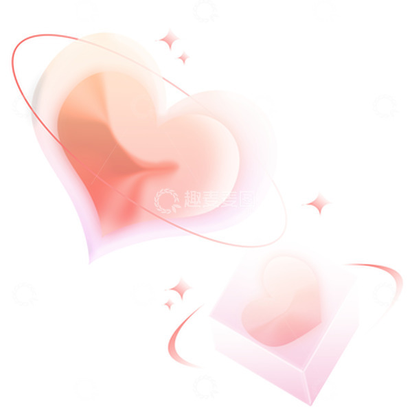 源文件下载【趣麦麦图】小清新情人节立体爱心装饰手绘元素
