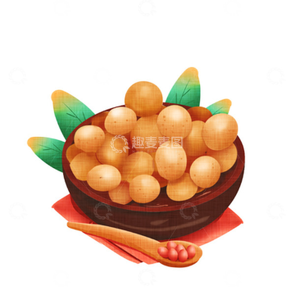 源文件下载【趣麦麦图】手绘新年坚果核桃年货装饰元素