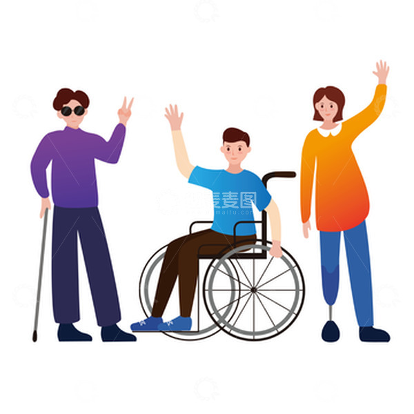 源文件下载【趣麦麦图】残疾人日公益活动扁平矢量人物元素