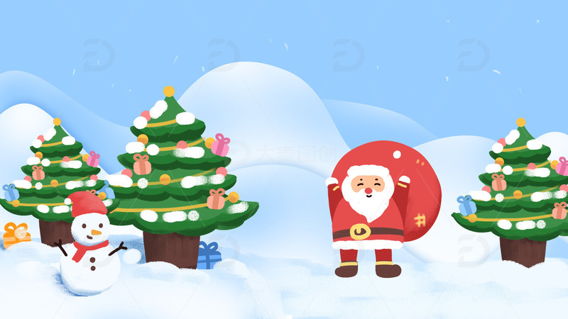 冬天冬季圣诞雪人背景