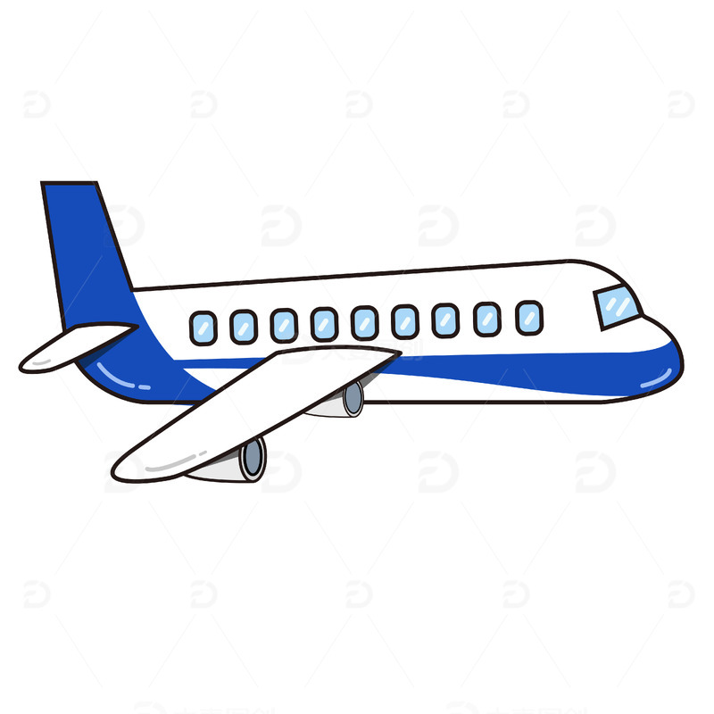 糖果系列蓝色儿童矢量飞机