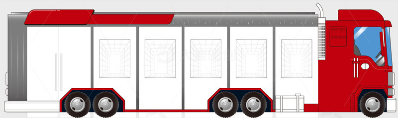 红色卡通特快货车ai源文件