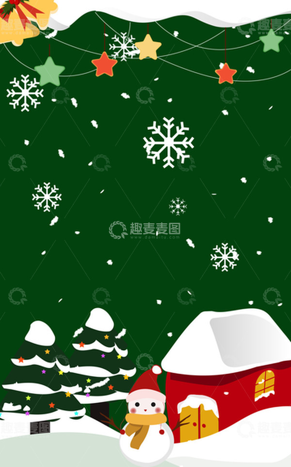 源文件下载【趣麦麦图】冬日雪人背景