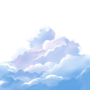 手绘卡通漫画白云天空云朵元素