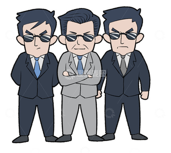 源文件下载【趣麦麦图】西装坏人财阀卡通手绘图