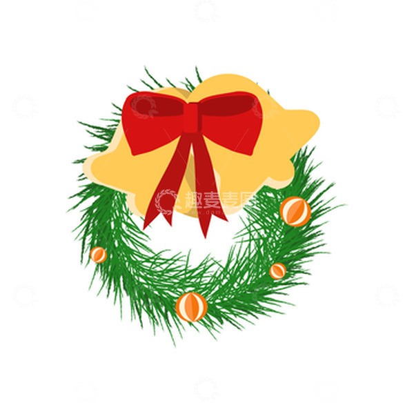 源文件下载【趣麦麦图】圣诞节铃铛蝴蝶结