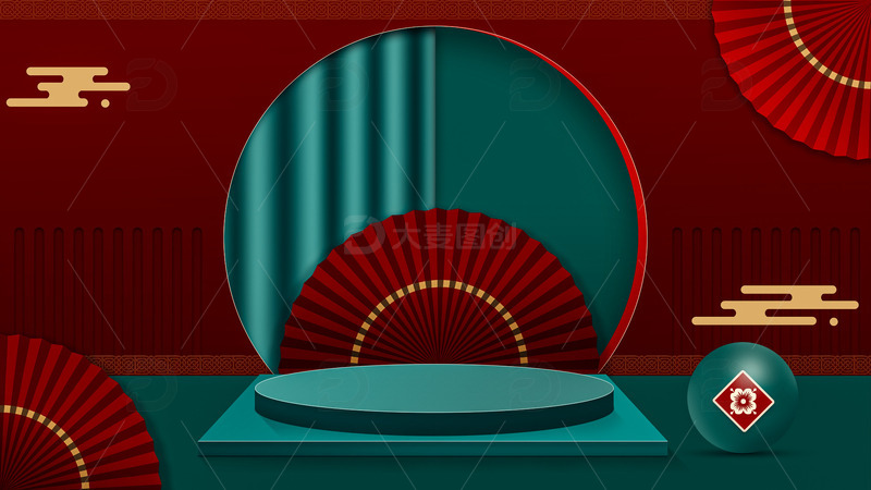 复古国风新年场景搭建