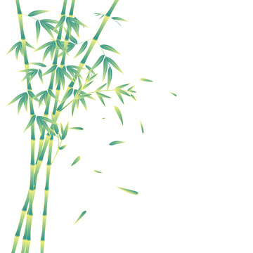 绿色竹林矢量风景插画