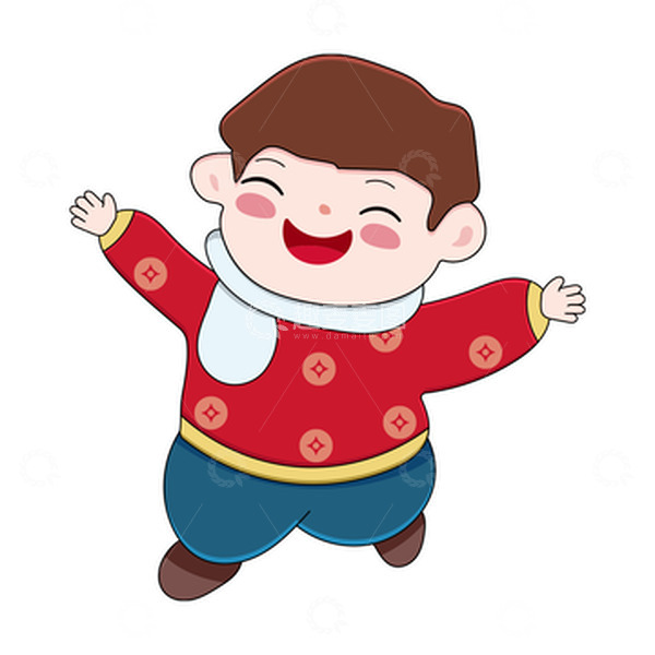 源文件下载【趣麦麦图】大寒小寒除夕过年冬季儿童人物插画