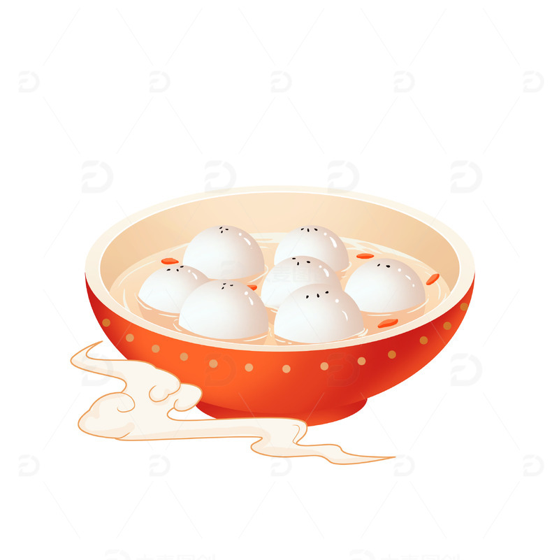 源文件下载【趣麦麦图】正月十五元宵节汤圆