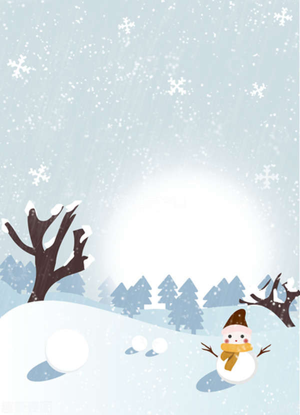 源文件下载【趣麦麦图】大寒小寒春节简约飘雪